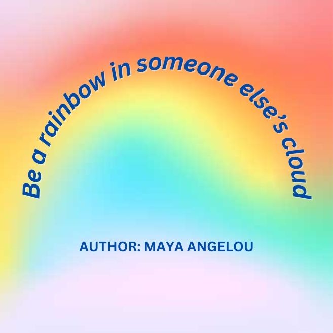 An image having a kindness quote for kids by Maya Angelou