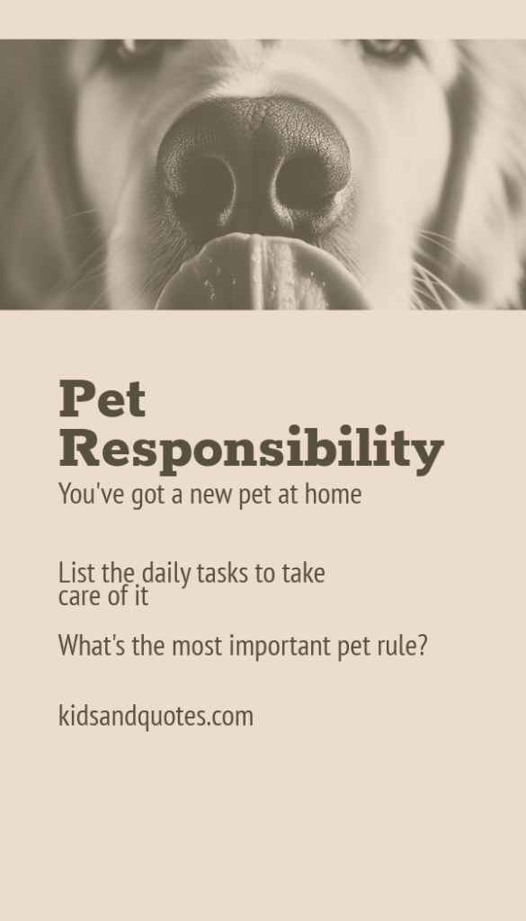 Printable scenario showdown card - pet responsibility.