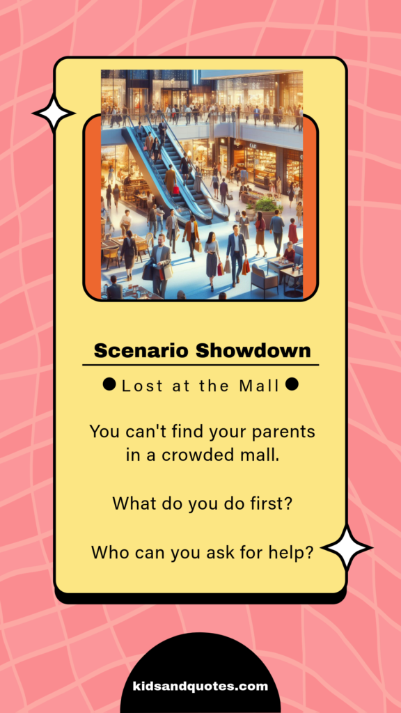 Scenario showdown card - lost at the mall