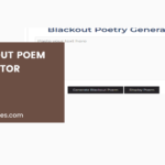 Online AI-based blackout poem generator for kids.