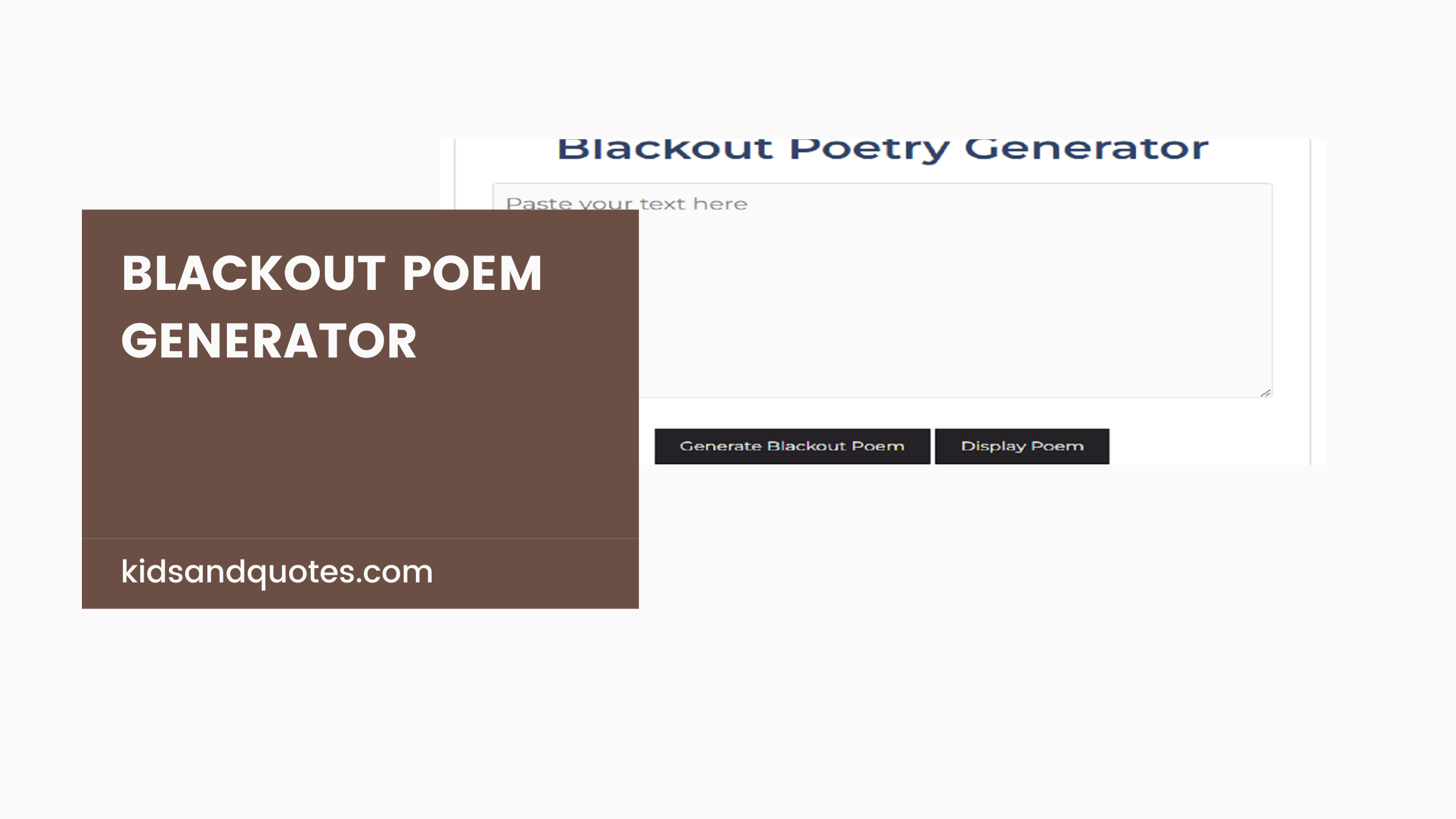 Online AI-based blackout poem generator for kids.