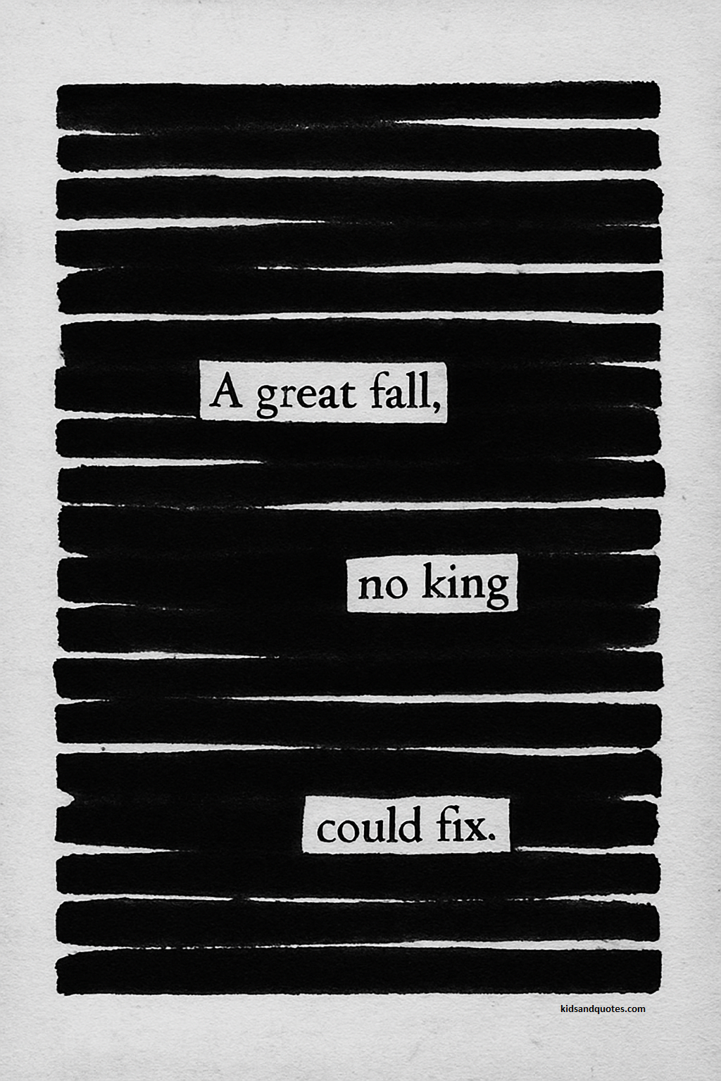 Blackout poetry - Humpty dumpty sat on a wall.
