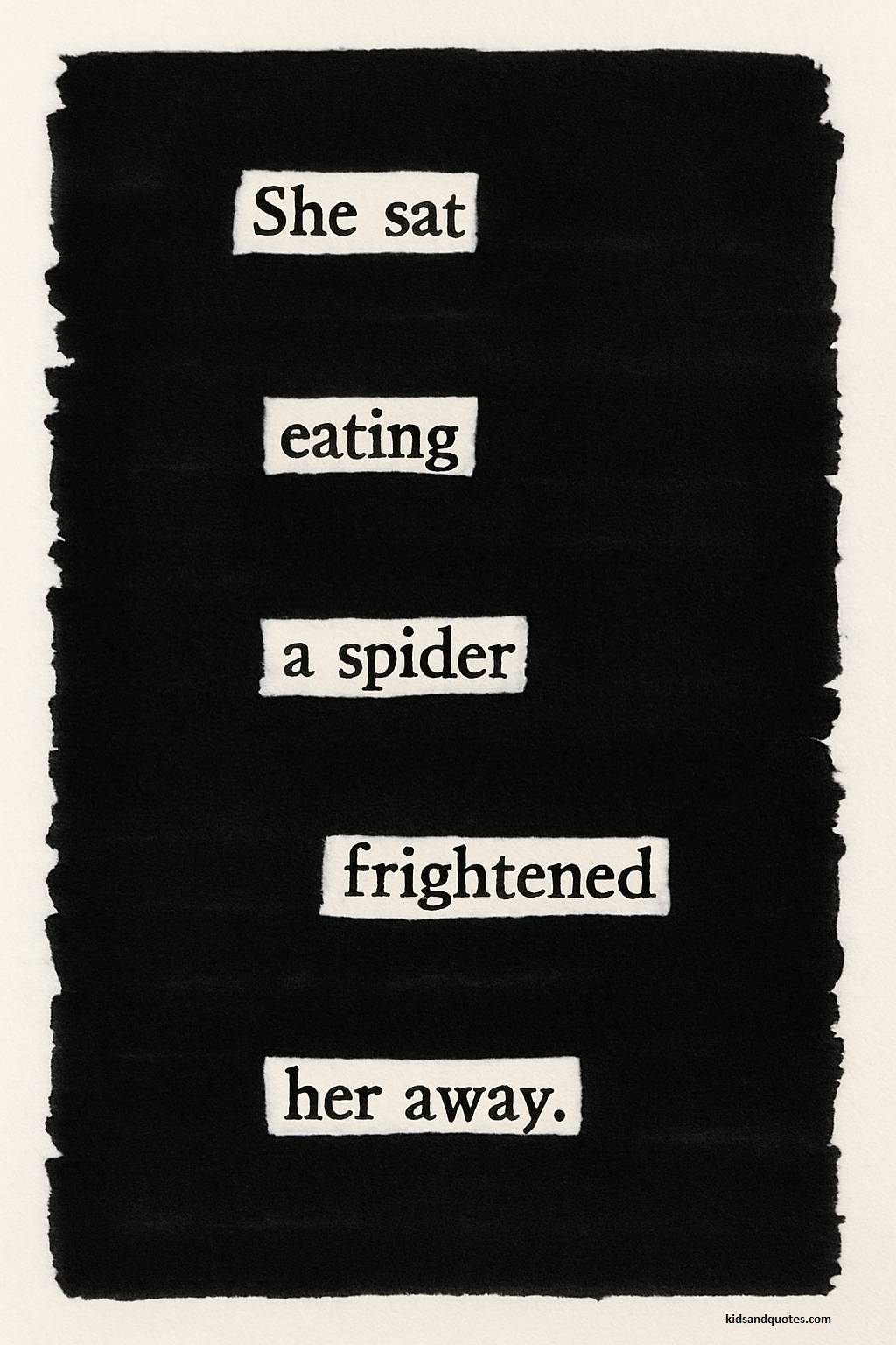 Blackout poetry made from - Little Miss Muffet