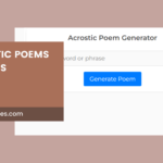 Acrostic poems and acrostic poem generator for kids