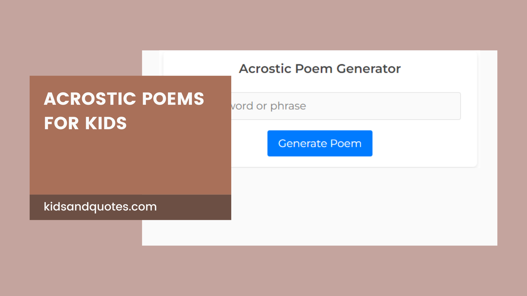 Acrostic poems and acrostic poem generator for kids