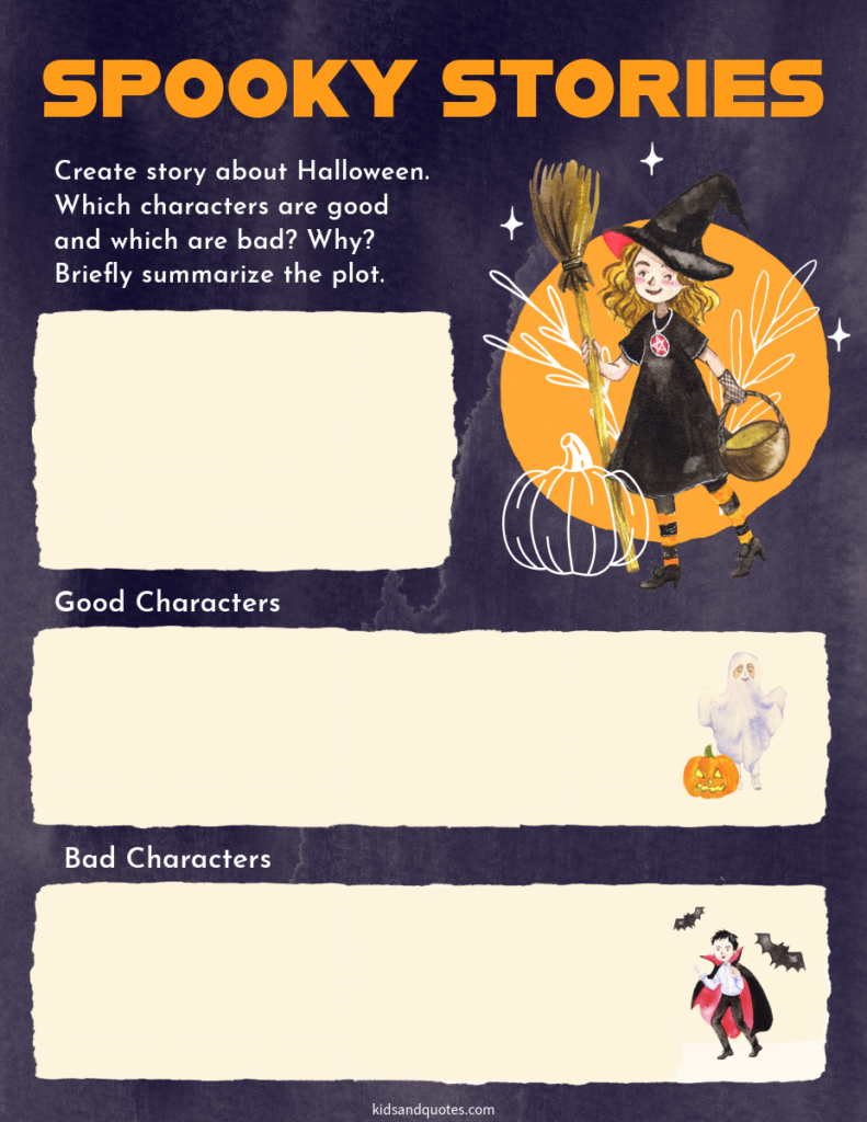 Free Printable Halloween story starter worksheet