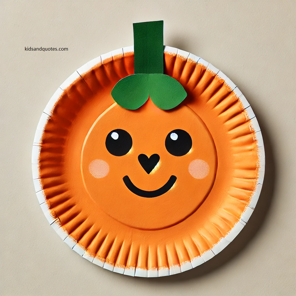 Paper plate pumpkin - A Halloween paper craft for toddlers.