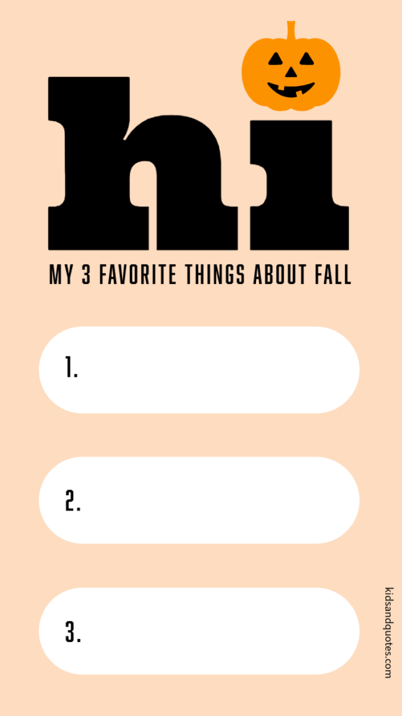 Halloween/Fall Favorite Things List - Preschool Activity Sheet