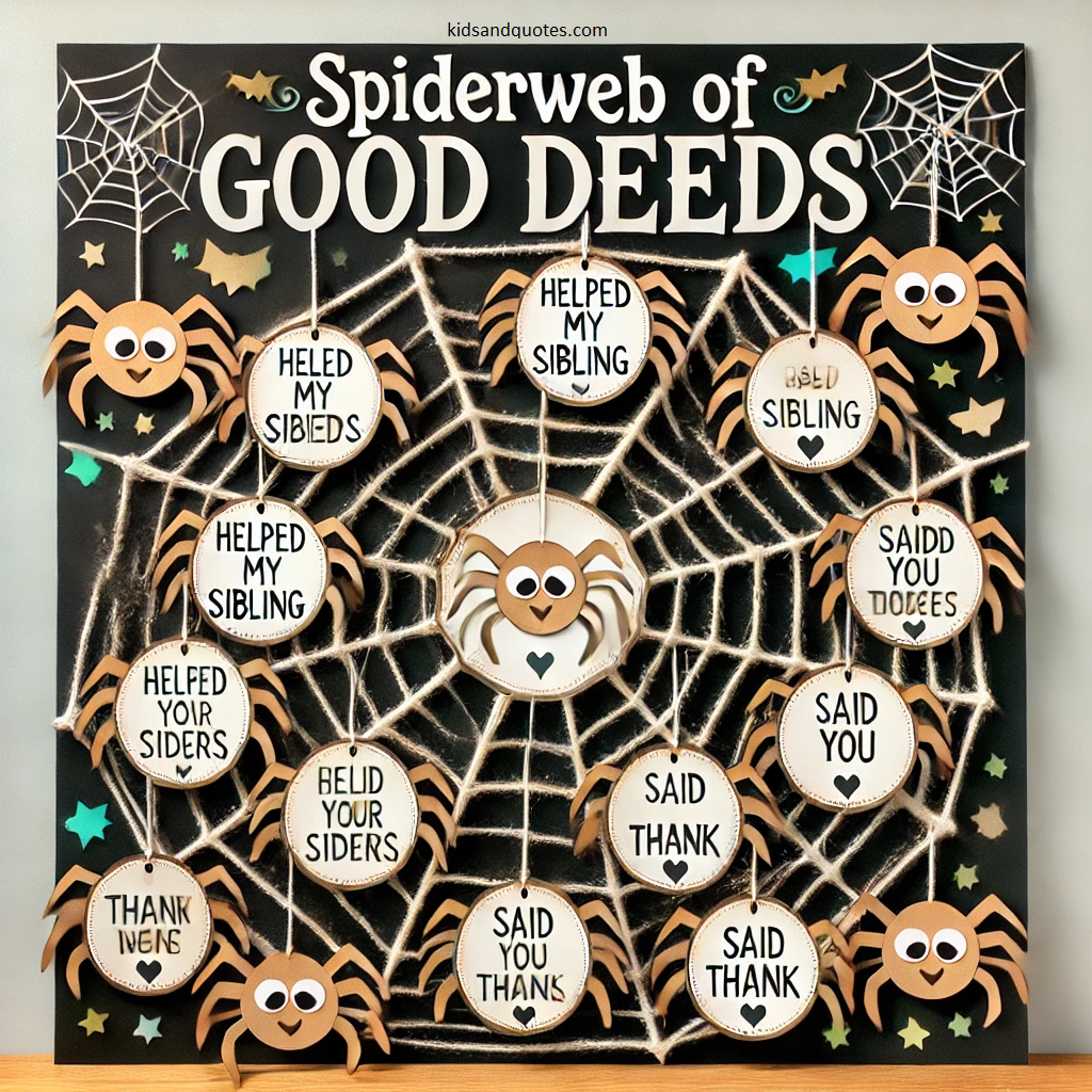 Spider web of good deeds - a craft for elementary school kids