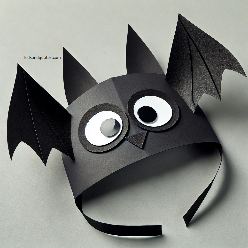 Bat Hat - Halloween paper craft for kids.