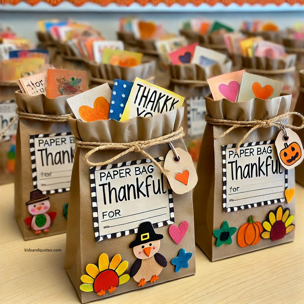 Paper bags - a creative thanksgiving paper craft.