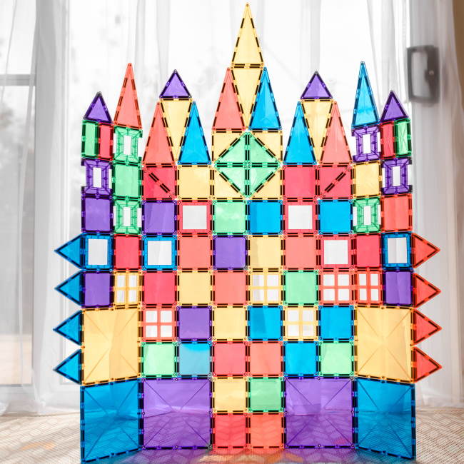 A castle built with magnetic tiles