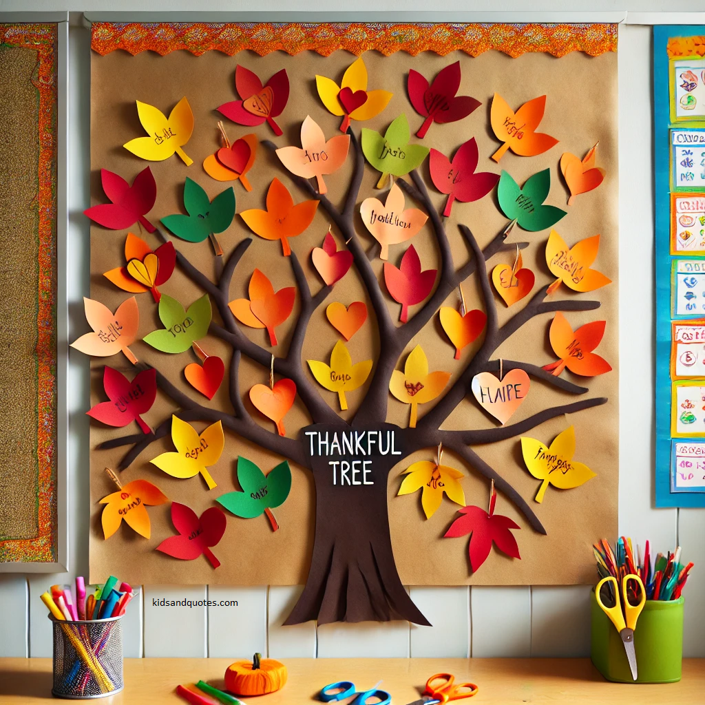 Thankful tree - a thanksgiving project idea for kindergarten.