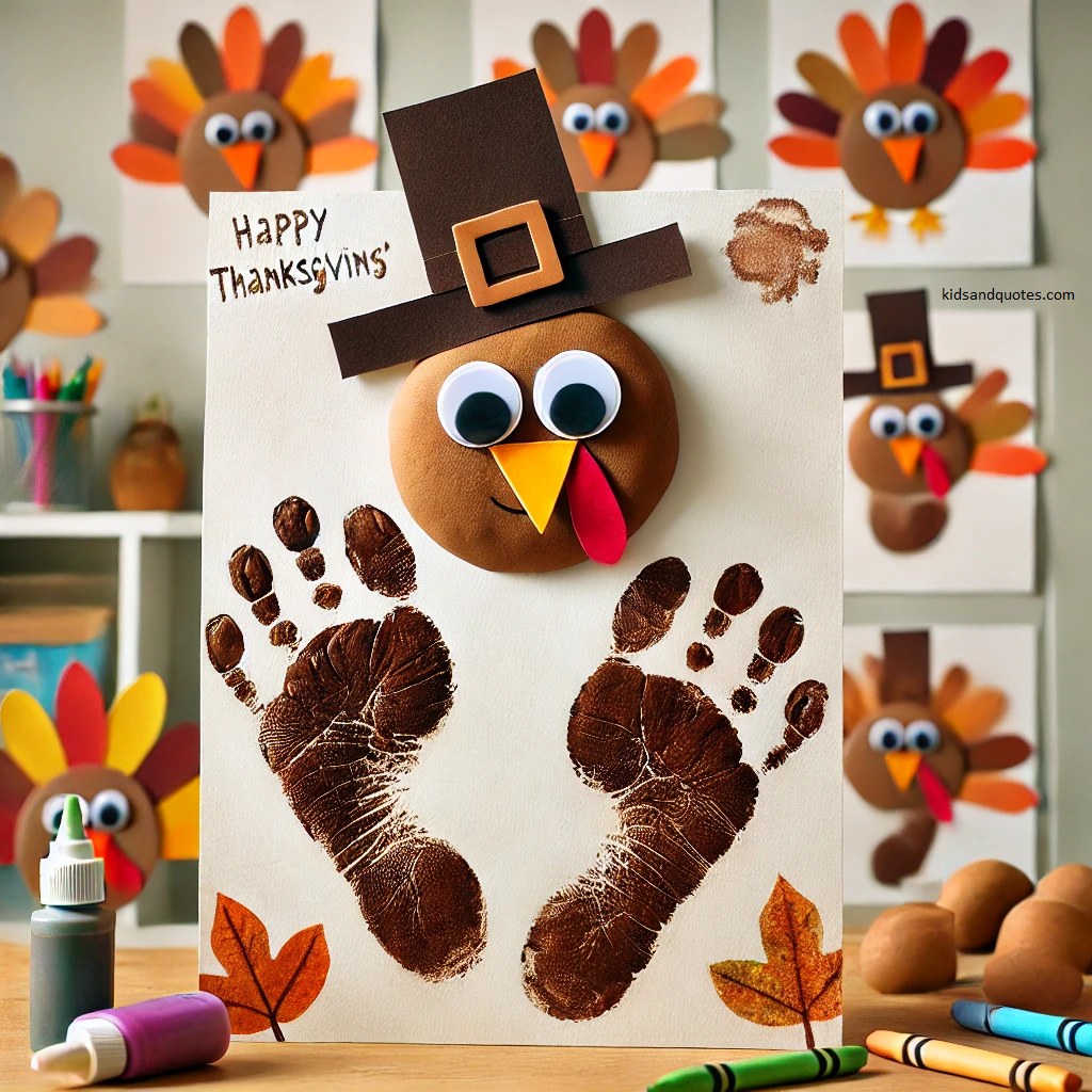 Turkey feet stamps - a creative thanksgiving art/craft.