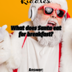 An old man dressed as Santa, with dark goggles and dancing in merry.