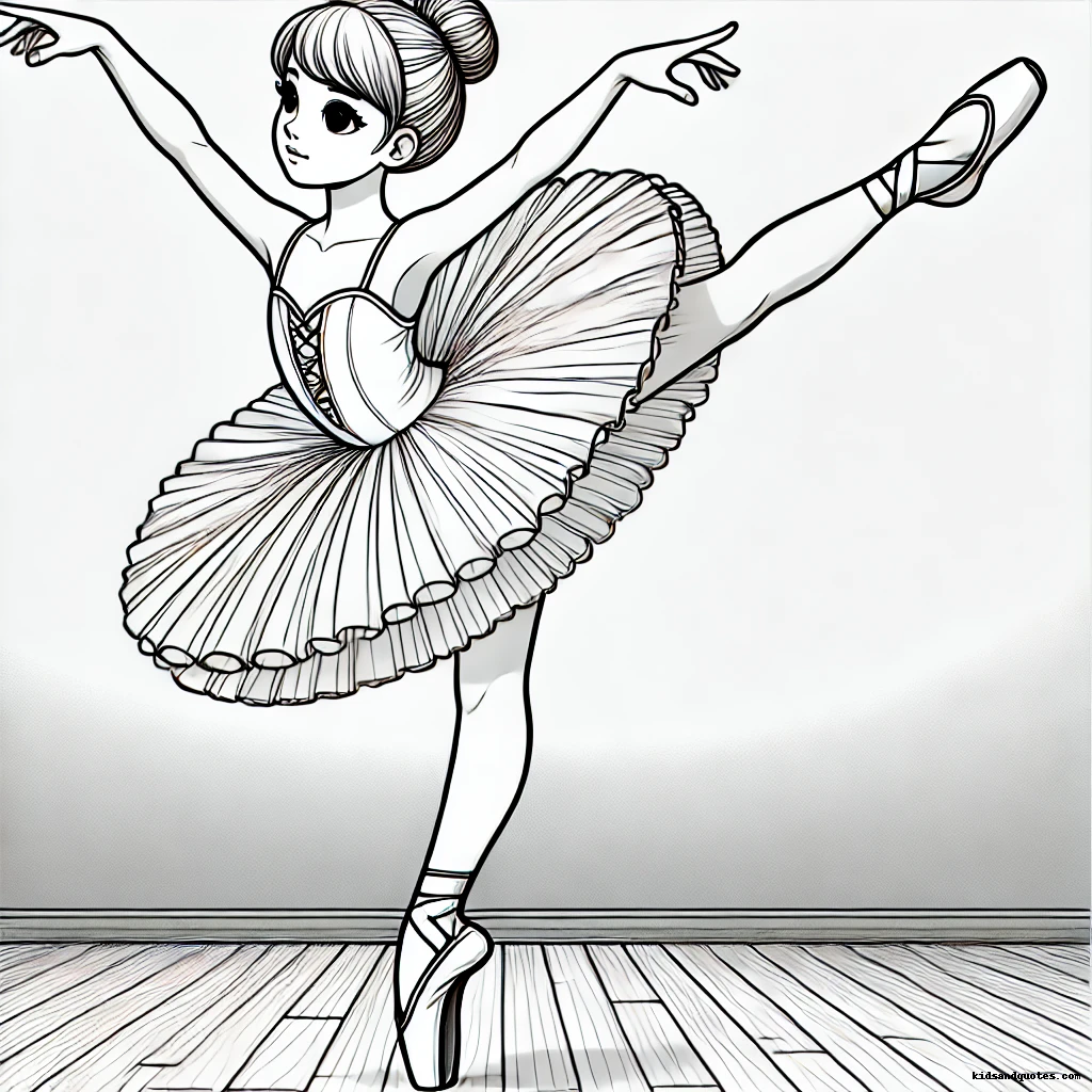 A ballerina gracefully performing an arabesque, one of the most iconic ballet positions.