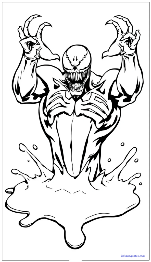 Venom rising from a rounded symbiote puddle.