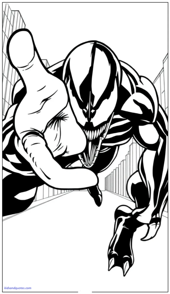 Venom reaching toward the viewer in a dramatic perspective pose.