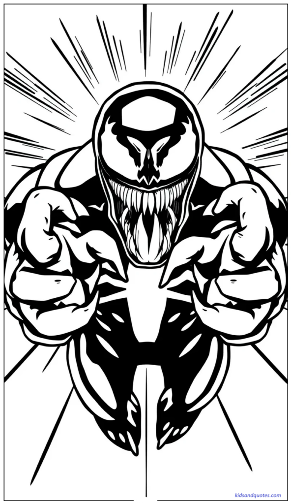 Venom displaying both clawed hands in a fierce comic pose.
