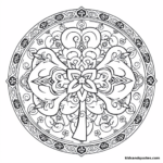 Shamrock mandala coloring page for relaxation.