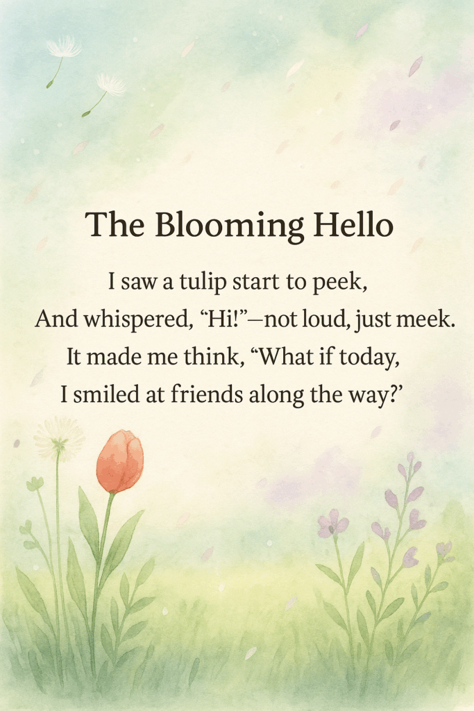 The Blooming Hello - Rhyming kindness poem