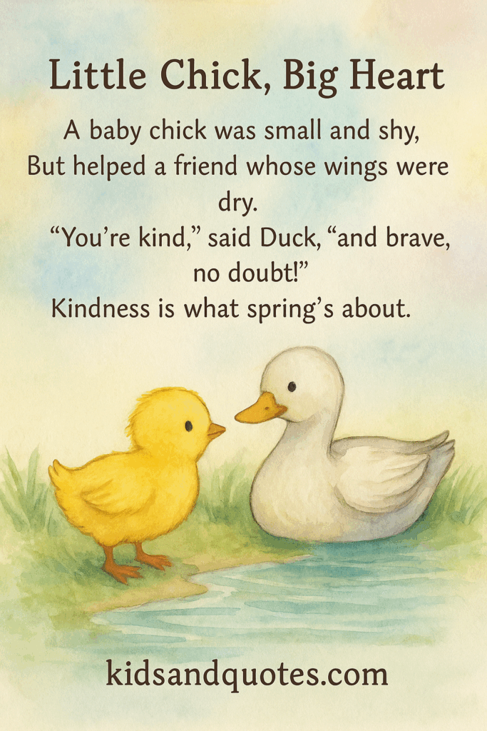 Little chick big heart - A kindness poem that rhymes