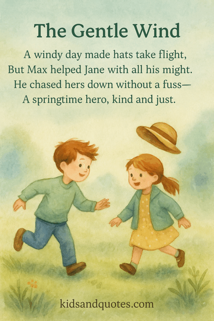 The gentle wind - short poem for kids.