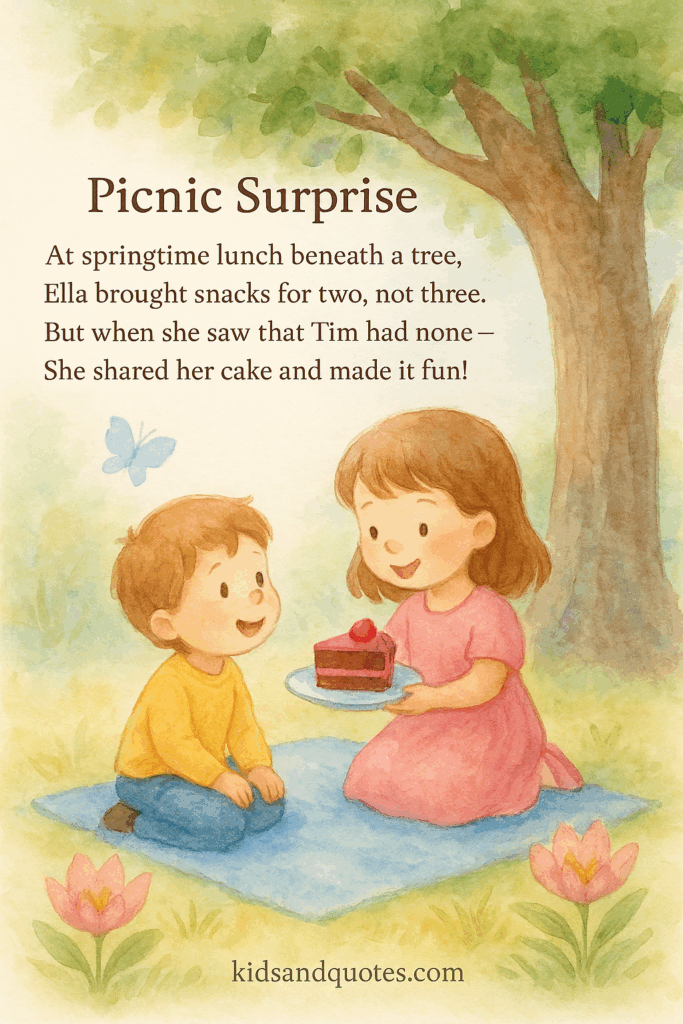 Picnic surprise - rhyming kindness poem for kids