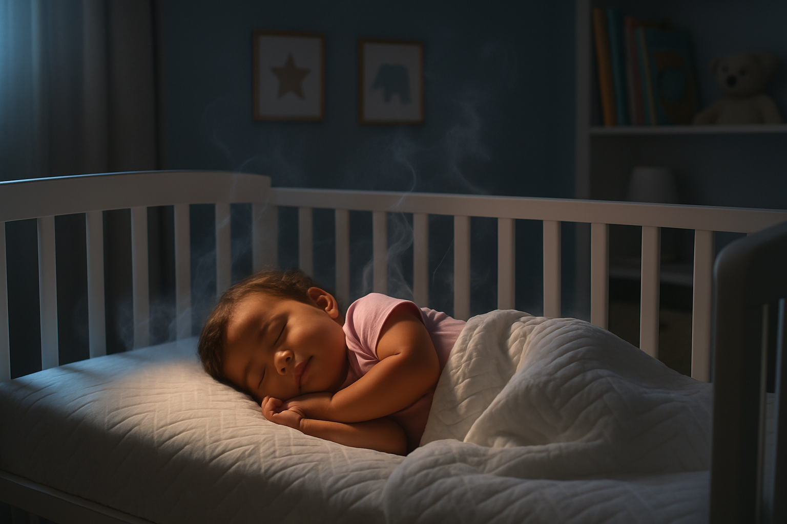 An infant sleeping on a mattress.
