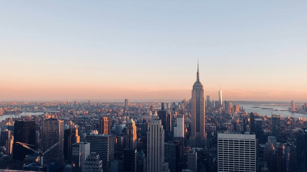 Aerial view of New York city.