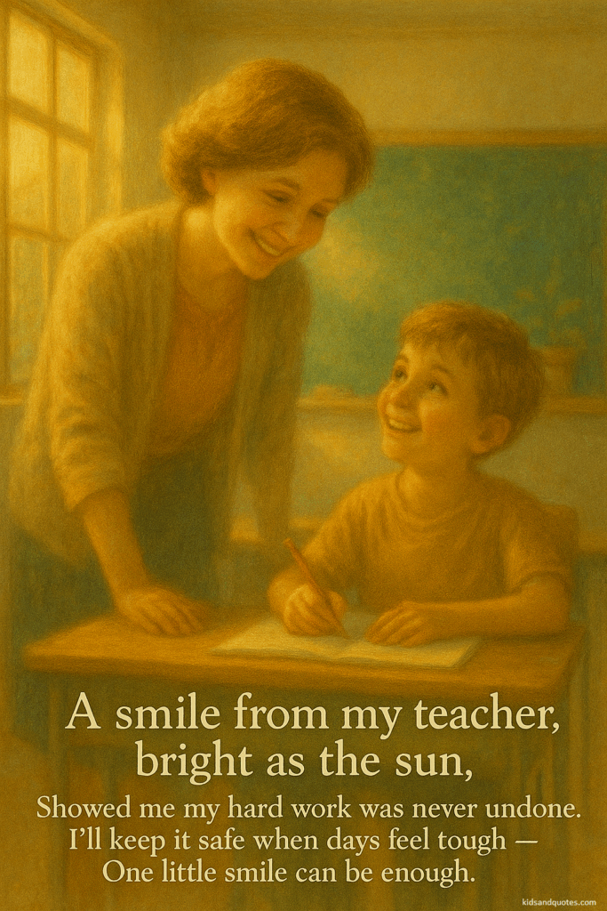 Short rhyming poem - A smile from my Teacher