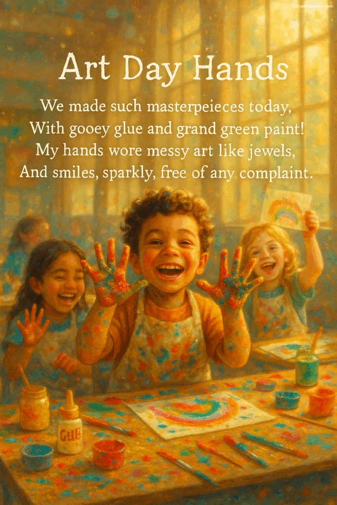 Short rhyming poem - Art Day Hands