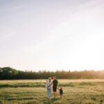 A family having nice time outside.
