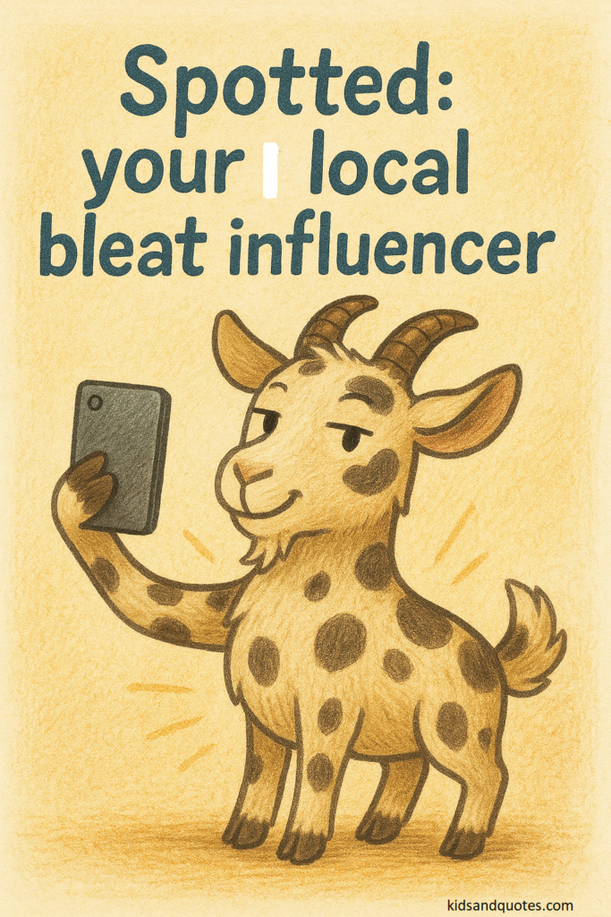 Goat puns with captions - Spotted: Your local bleat influencer.