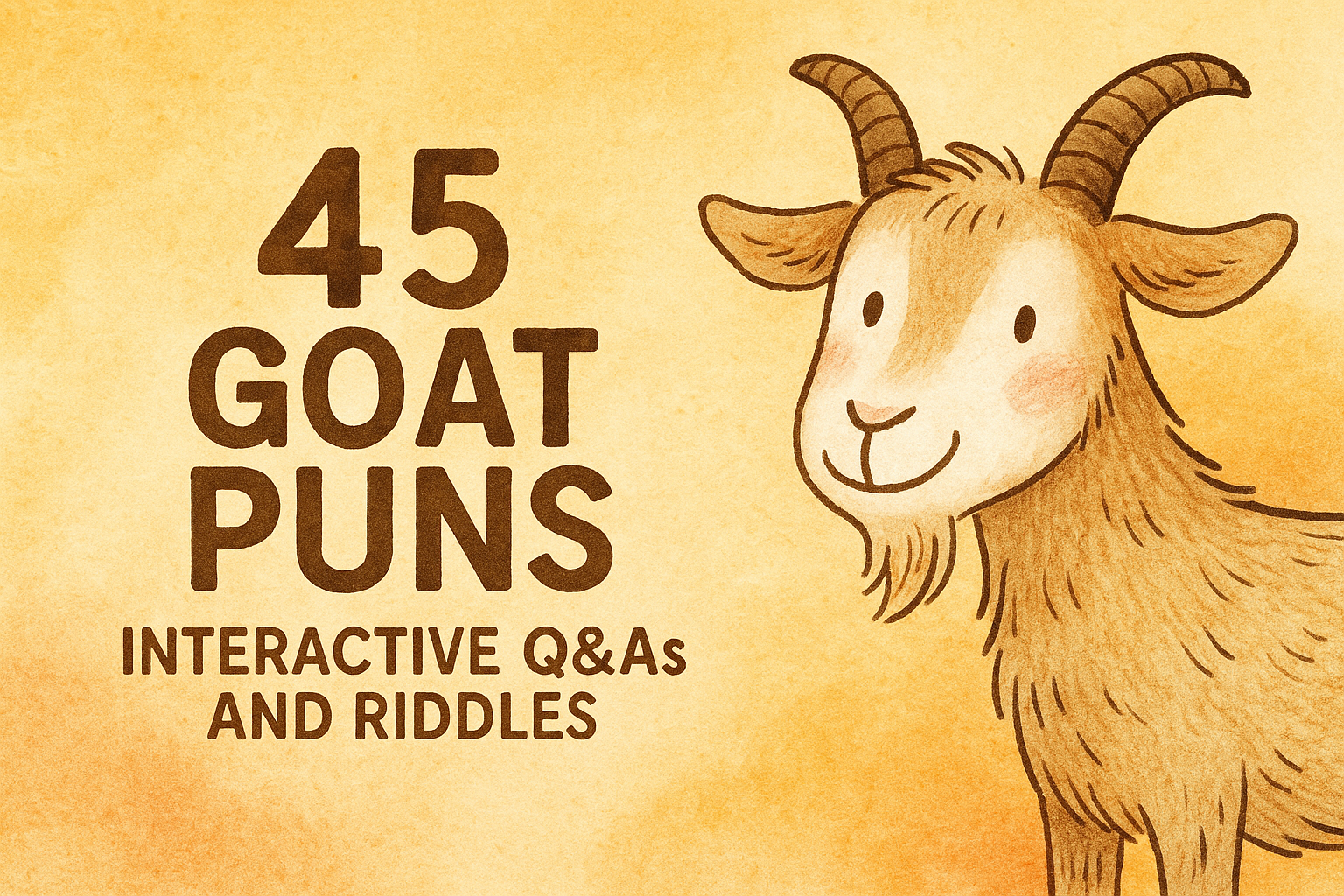 A goat looking - 45 Goat Puns
