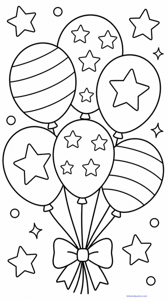 Large balloon bunch with stars.
