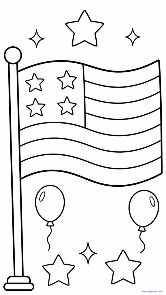 Large flag with thick outlines.
