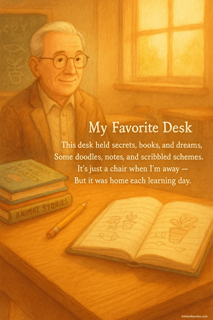 A short rhyming poem for kids - My Favorite Desk