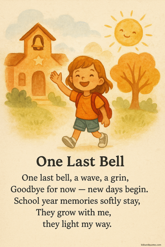 A short, rhyming poem - One Last Bell