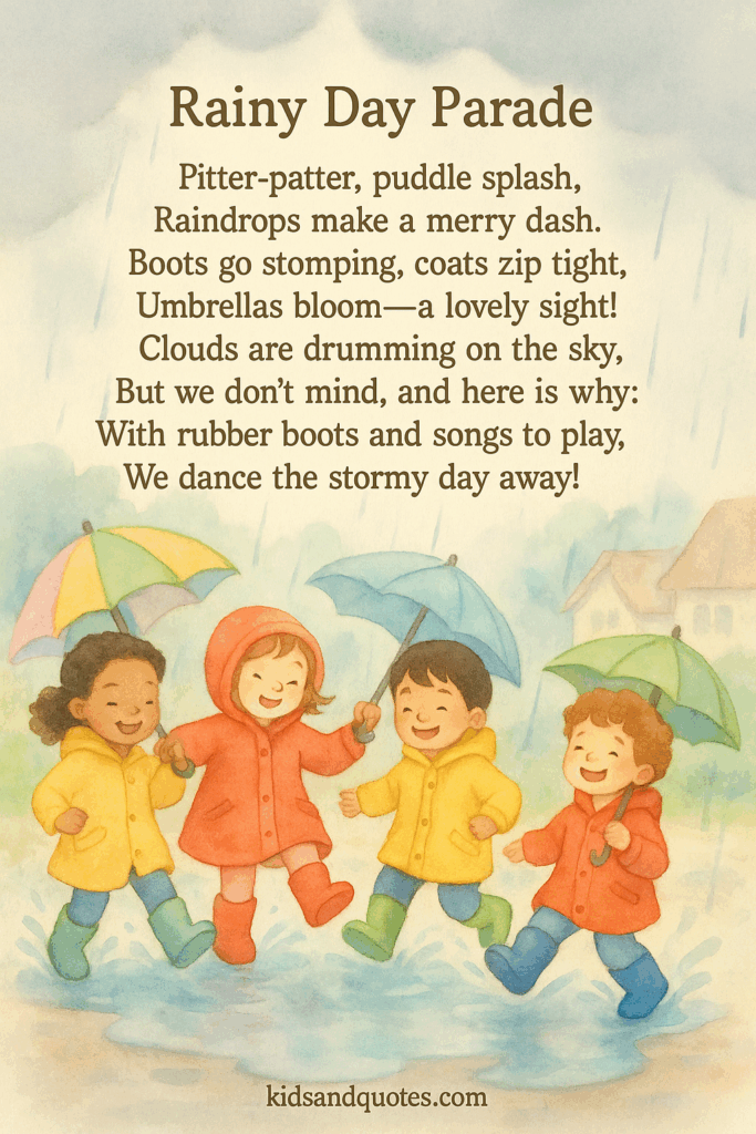 Rainy day parade - an easy poem to memorize.