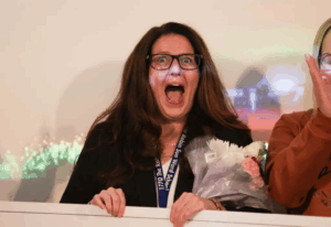 New York school teacher elated for receiving award.