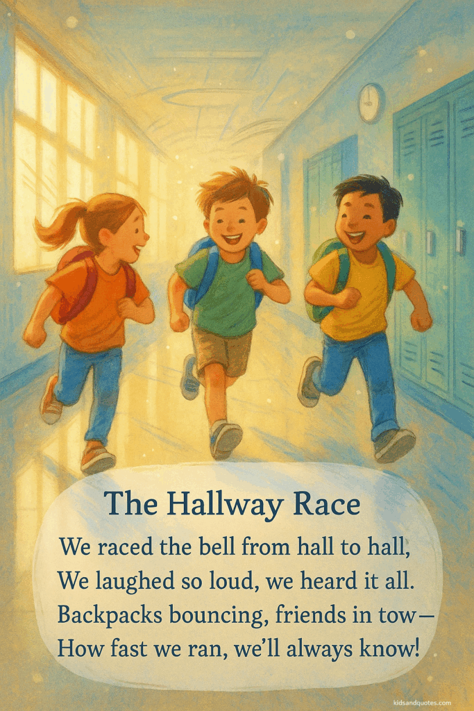 Short poem that rhyme - The hallway race