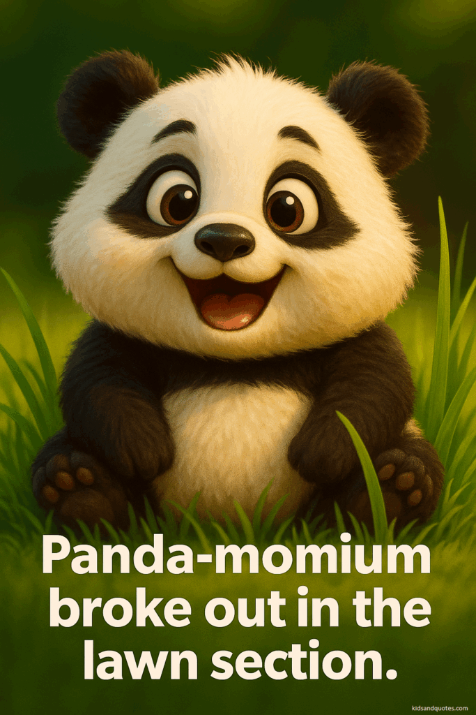 Grass-fed animal puns - Panda-momium broke out in the lawn section.