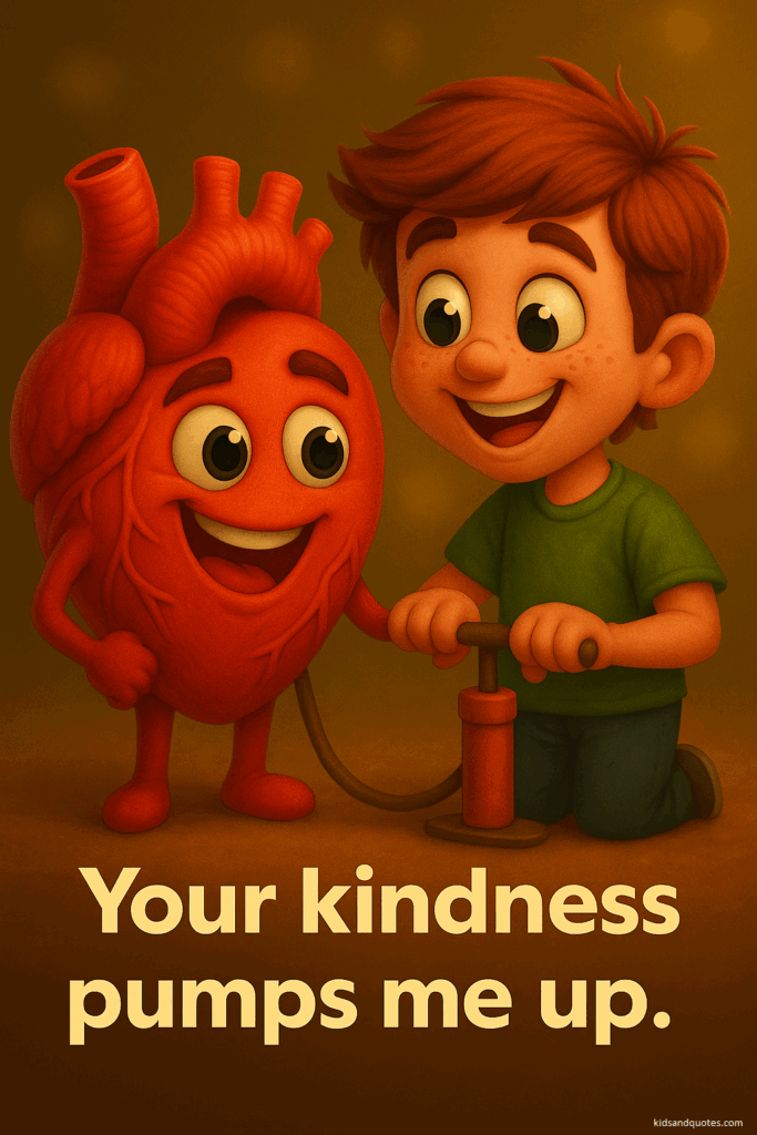 Heart pun for school - Your kindness pumps me up.