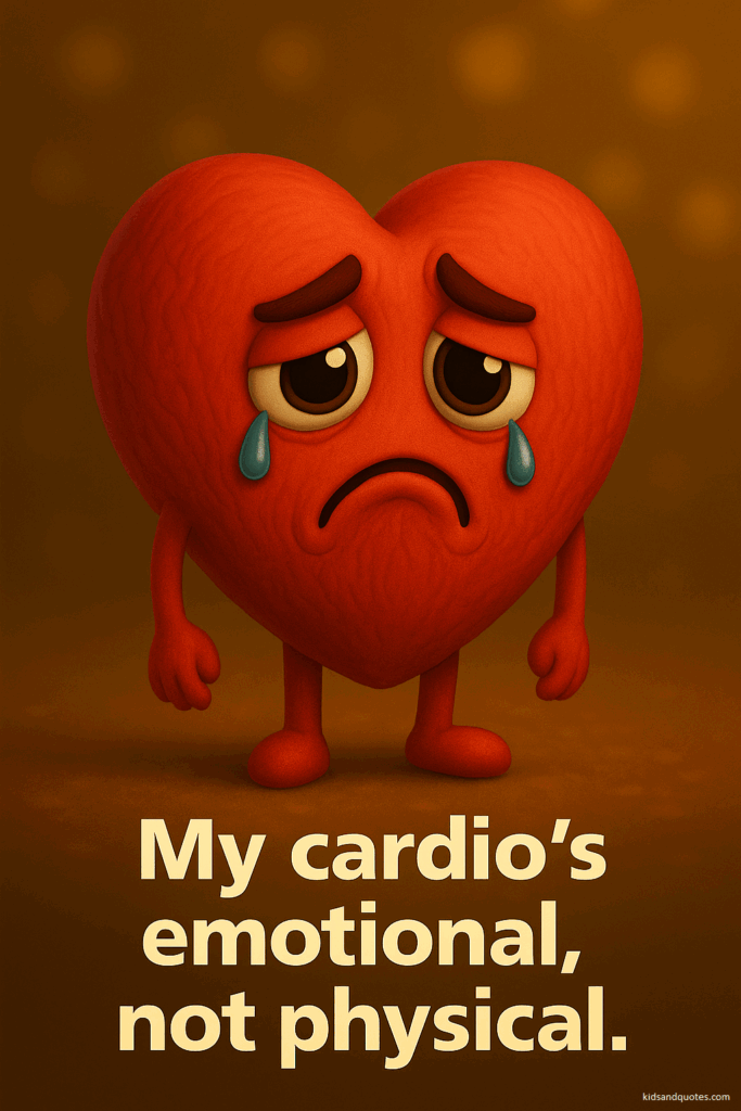 Heart pun - My cardio is emotional, not physical.