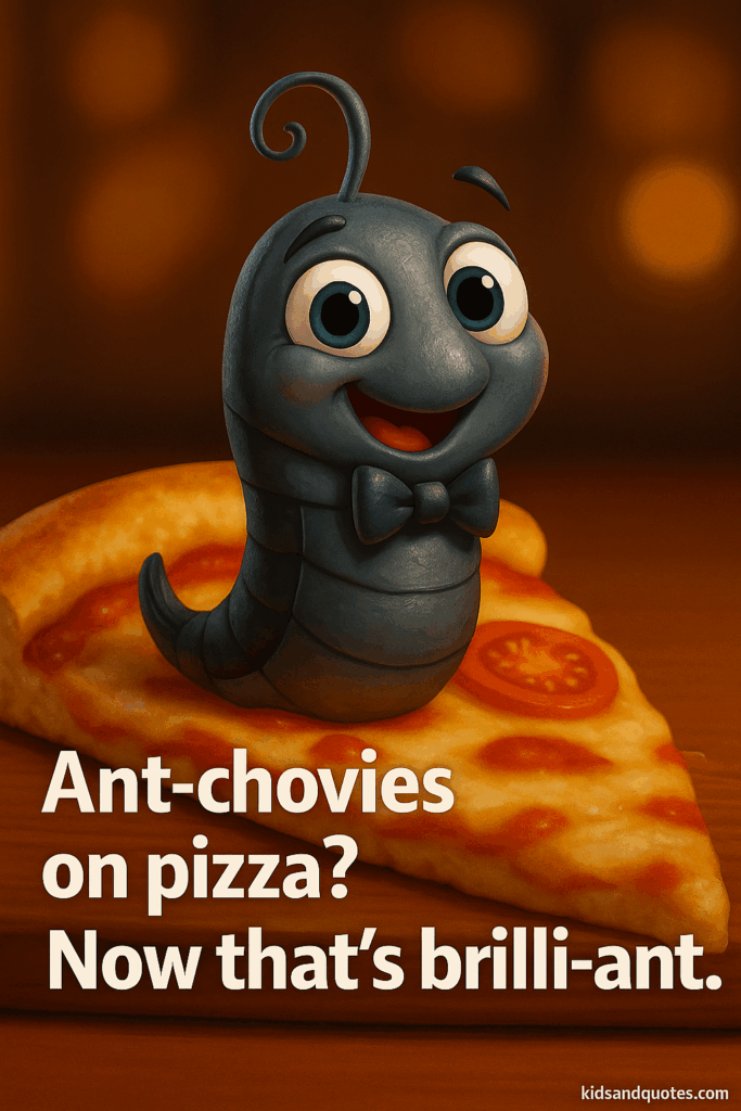 Ant Pun - Ant-chovies on Pizza? Now that's brilli-ant.