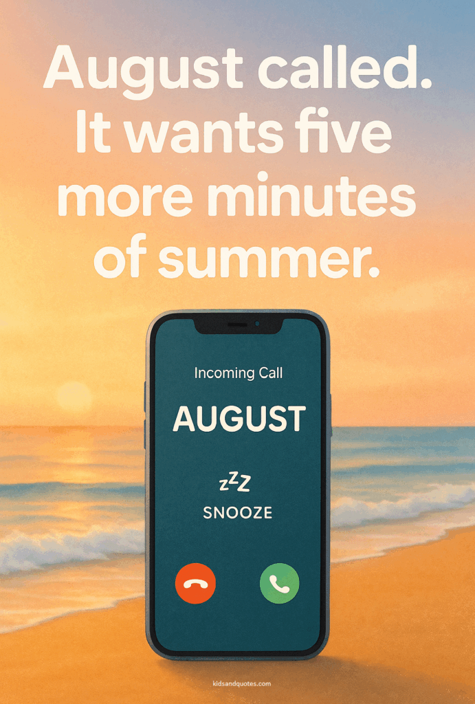 August pun - August Called. It wants five more minutes of summer.