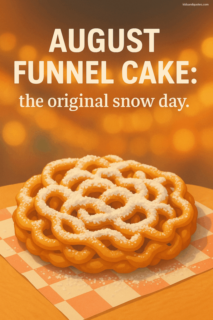 AUGUST FUNNEL CAKE: the original snow day.