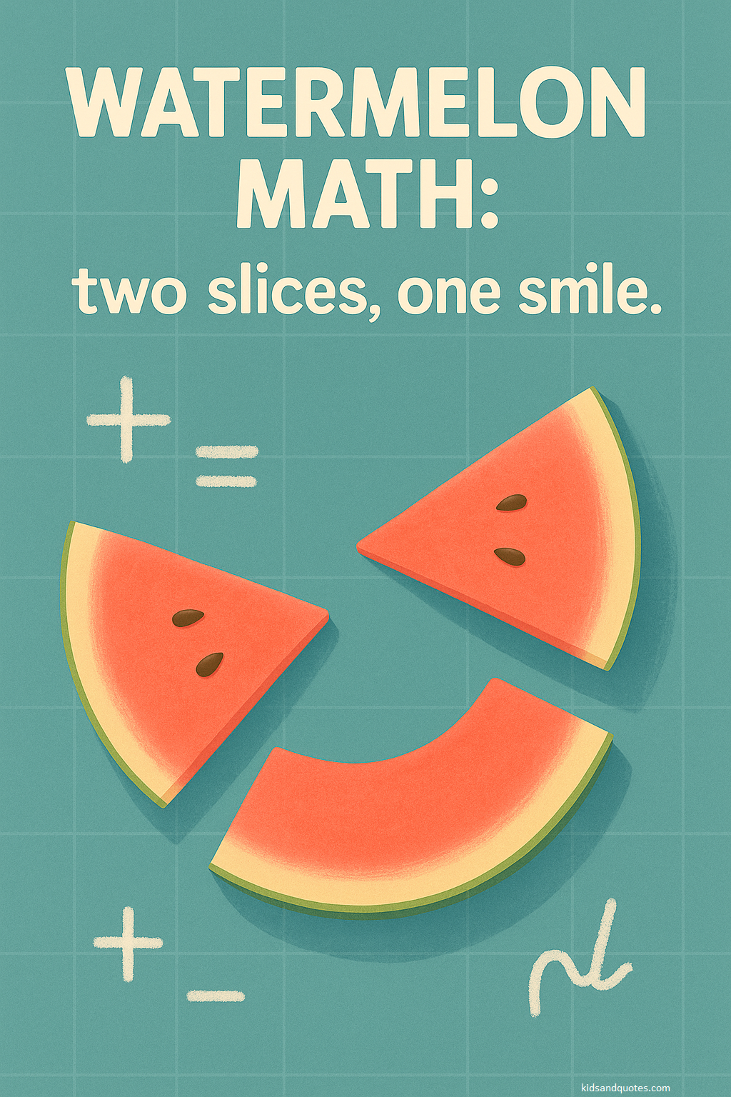 WATERMELON MATH: two slices, one smile.