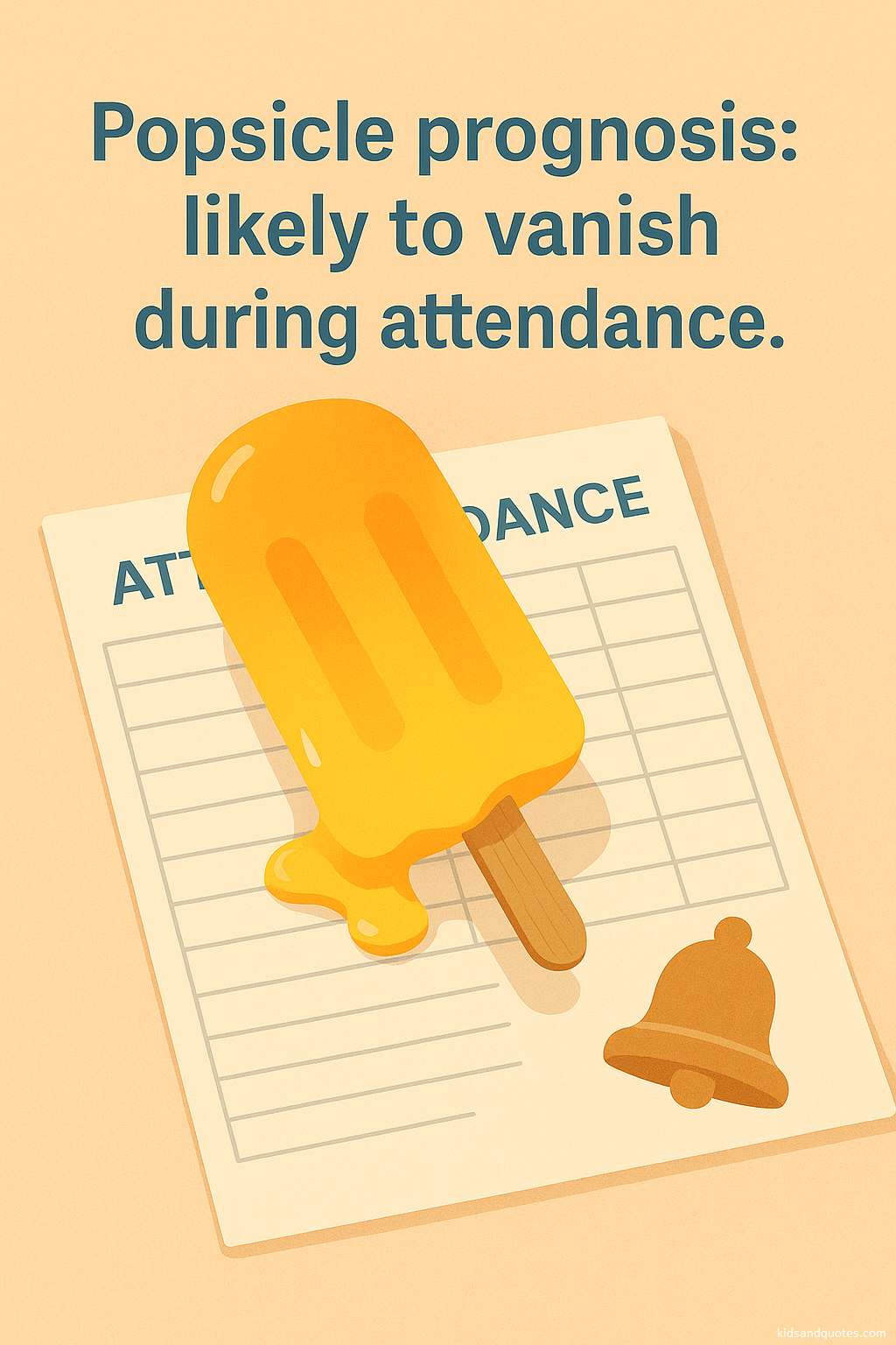 August pun - Popsicle prognosis: likely to vanish during attendance.